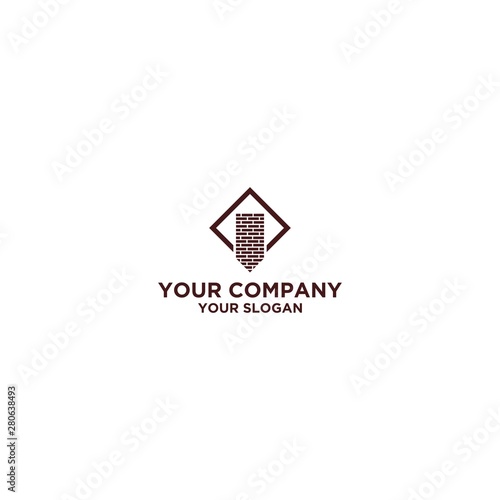 Chimney Brick Logo Design Vector