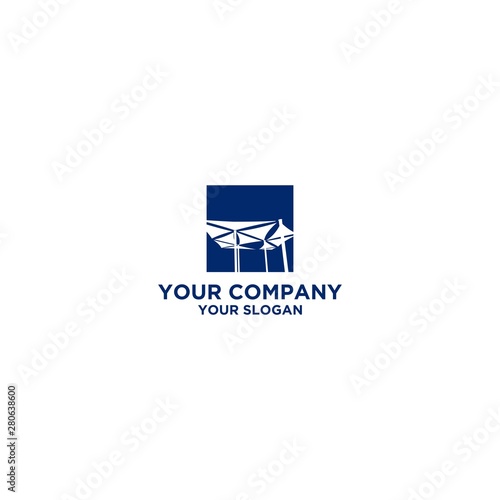 Shade Sails Logo Design Vector