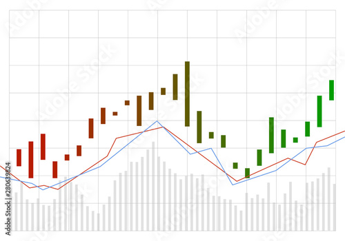 Graph stock market trade. Candle stick graph chart of stock market investment trading. Trade finance background. vector