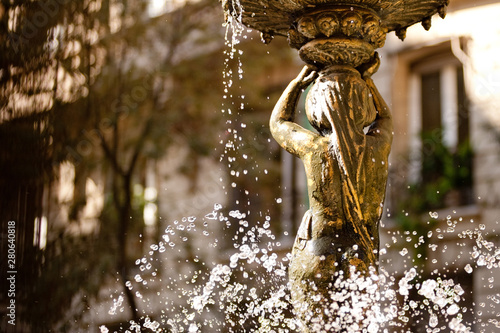 Water fountain in Plaza Vicente Lopez, Recoleta, Buenos Aires, Argentina. photo