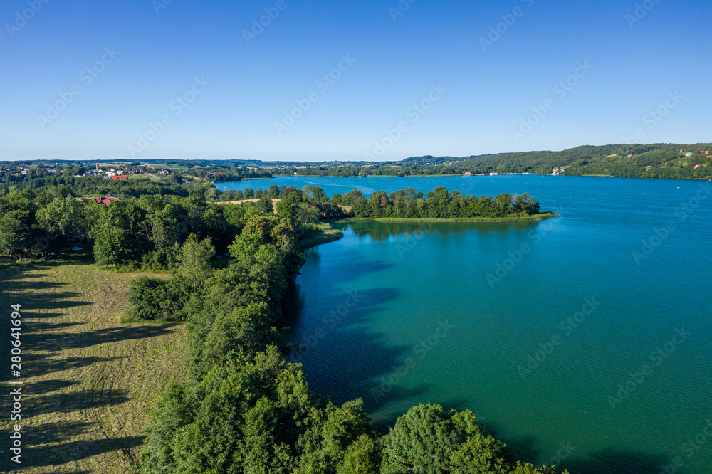 Aerial view of Kashubian Landscape Park. Kaszuby. Poland. Photo made by drone from above. Bird eye view. Aerial view of Kashubian Landscape Park. Kaszuby. Poland. Photo made by drone from above. Bird eye view.