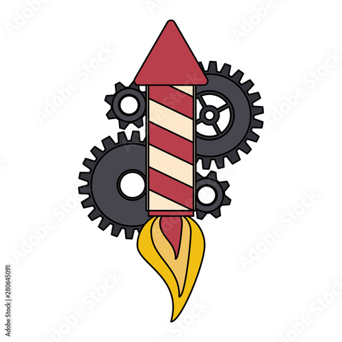rocket firework gunpowder fire cartoon