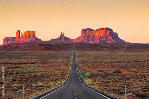Empty Highway in the middle of the desert. 