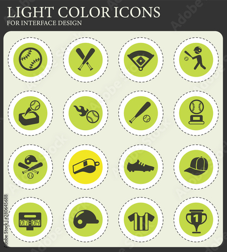 baseball icon set