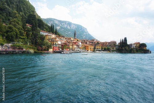 Houses on the shores of Lake Como. Varenna.