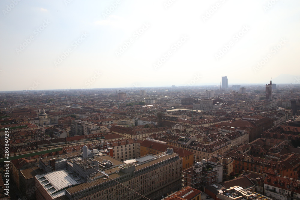 Panorama, veduta aerea di una città in Europa