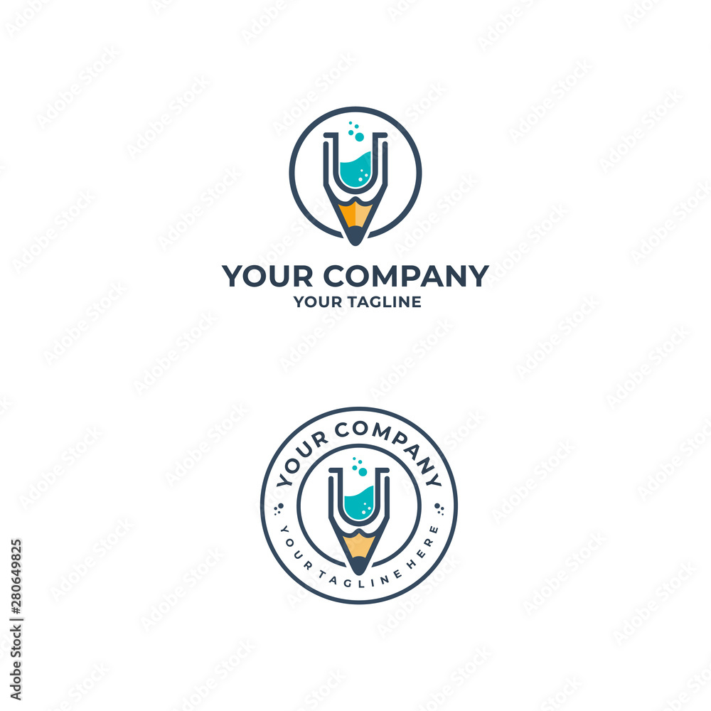 pencil and lab vector template design, and design stamp pencil and lab vector template design, and design stamp