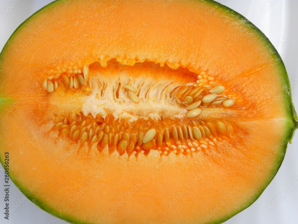 cantaloupe melon in the cut cantaloupe melon in the cut