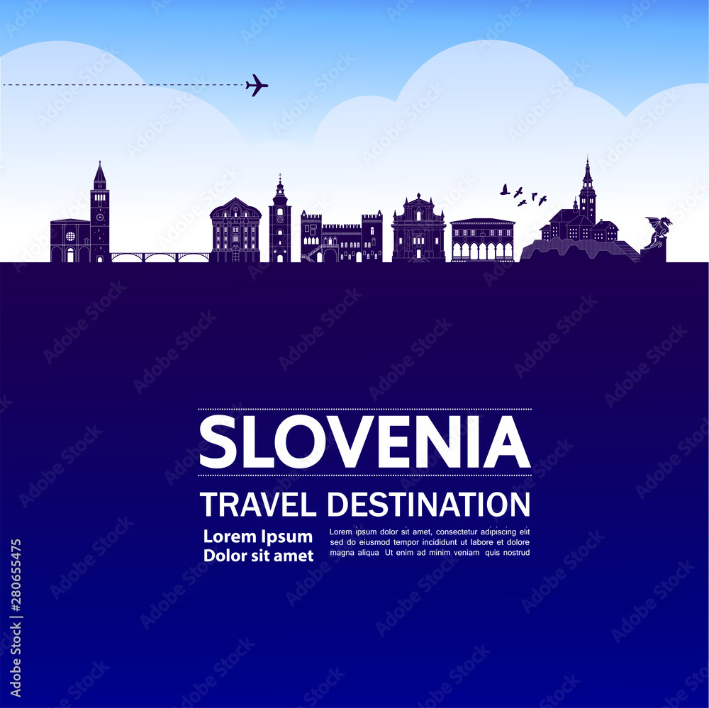 Ukrain Blue travel destination vector illustration.