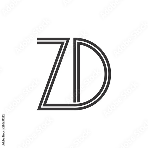 Letter ZD logo design vector