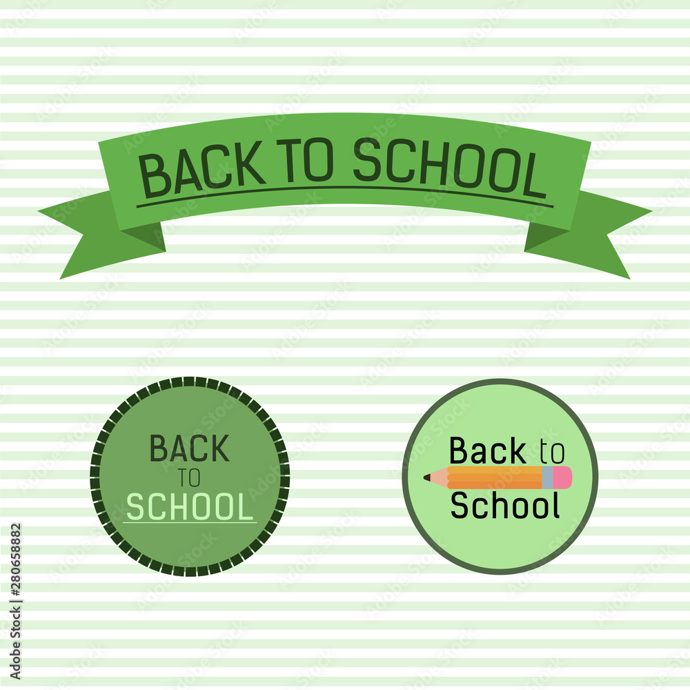 Back to School education concept illustration for greeting card, banner, flyer, invitation or brochure 