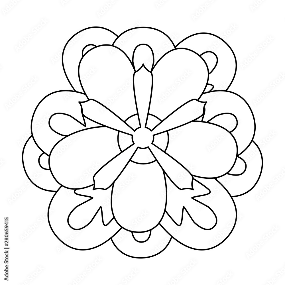 flower tropical spring floral cartoon in black and white flower tropical spring floral cartoon in black and white