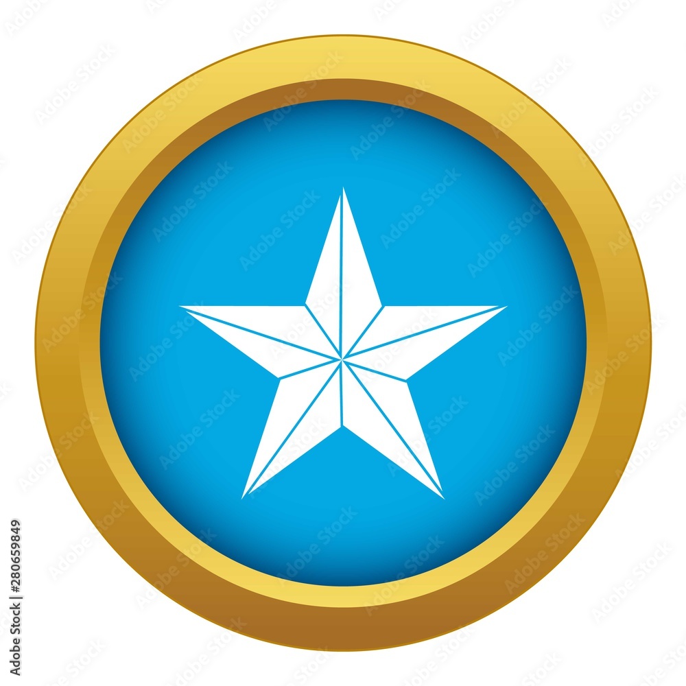 Star icon blue vector isolated on white background for any design
