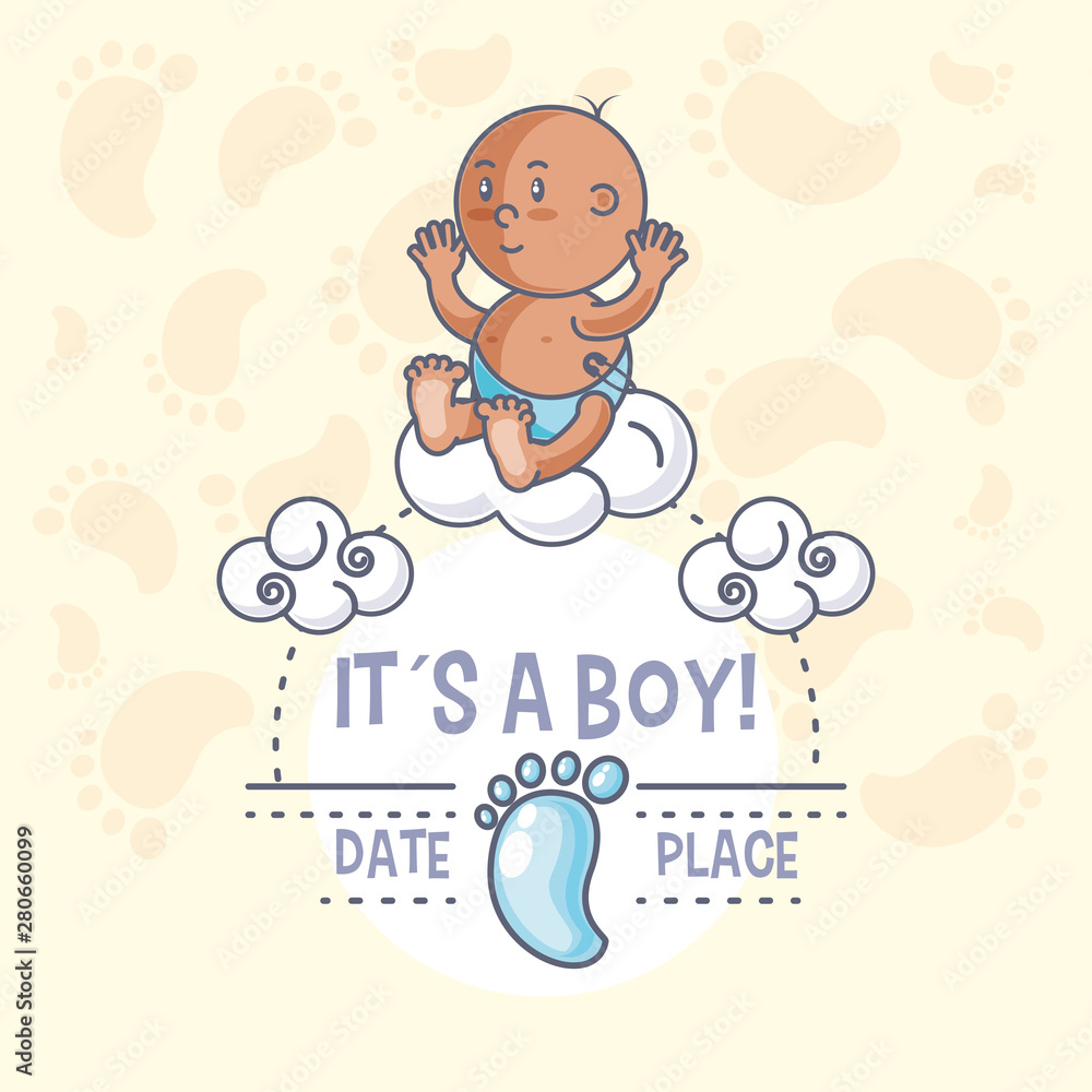Fototapeta premium it is a boy baby shower card newborn