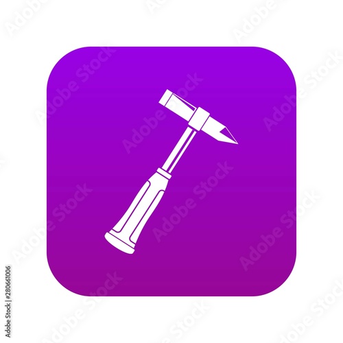 Hammer slag of welder icon digital purple for any design isolated on white vector illustration