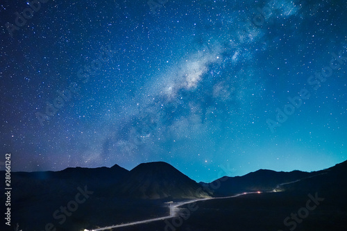Mount Bromo night sky filled with millions of stars a magical destination for tourists travelling Indonesia © PRADEEP RAJA