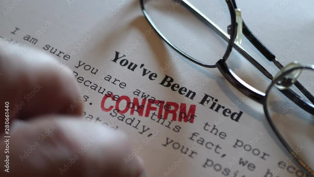 Finger tapping on you are fired notice Finger tapping on you are fired notice