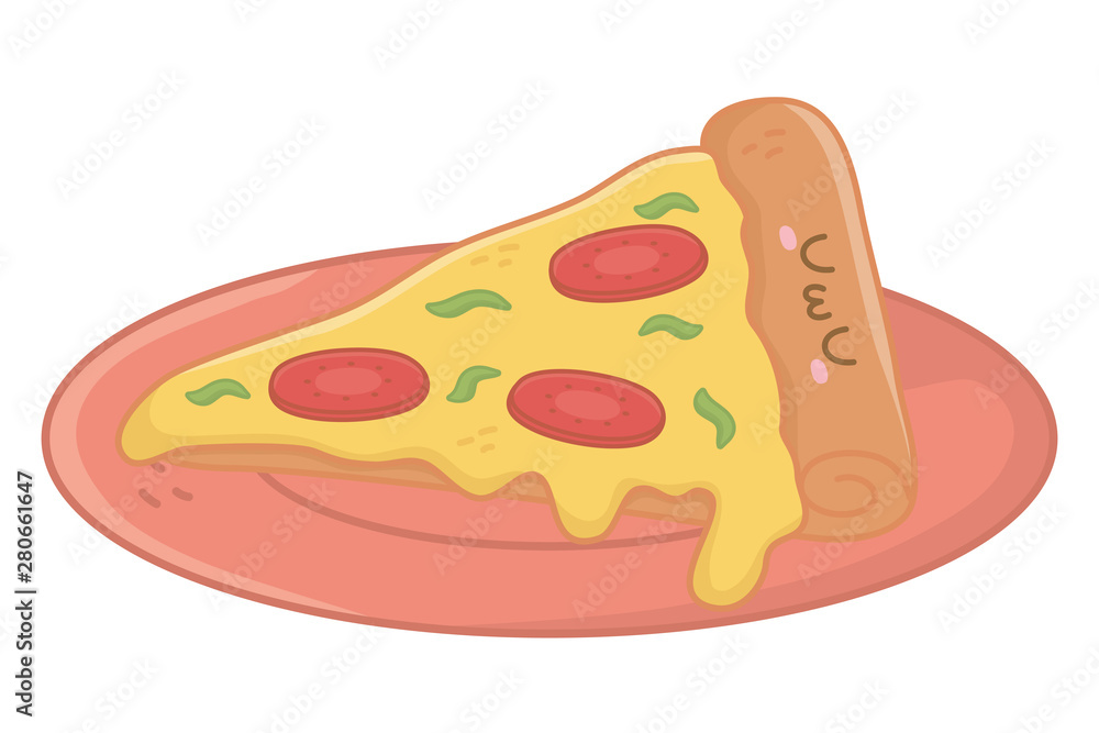 Kawaii of pizza cartoon design Kawaii of pizza cartoon design