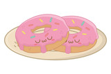 Kawaii of donuts cartoons design