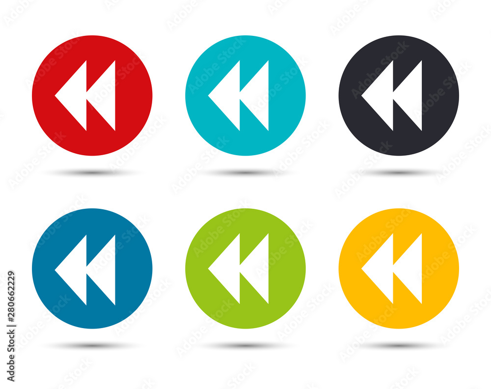 Jump forward icon flat round button set illustration design Jump forward icon flat round button set illustration design