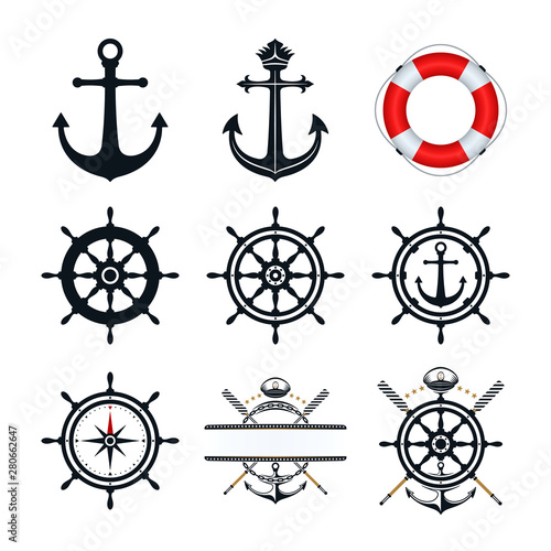 Nautical icon set