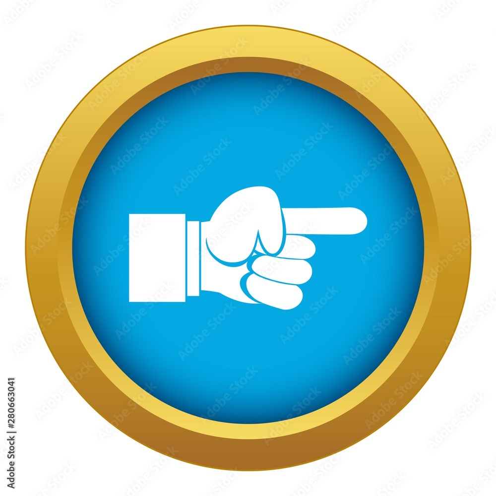 Pointing hand gesture icon blue vector isolated on white background for any design Pointing hand gesture icon blue vector isolated on white background for any design