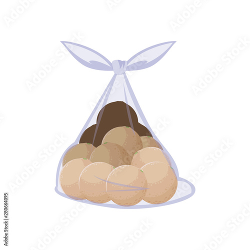 fresh fruit melons in bag plastic