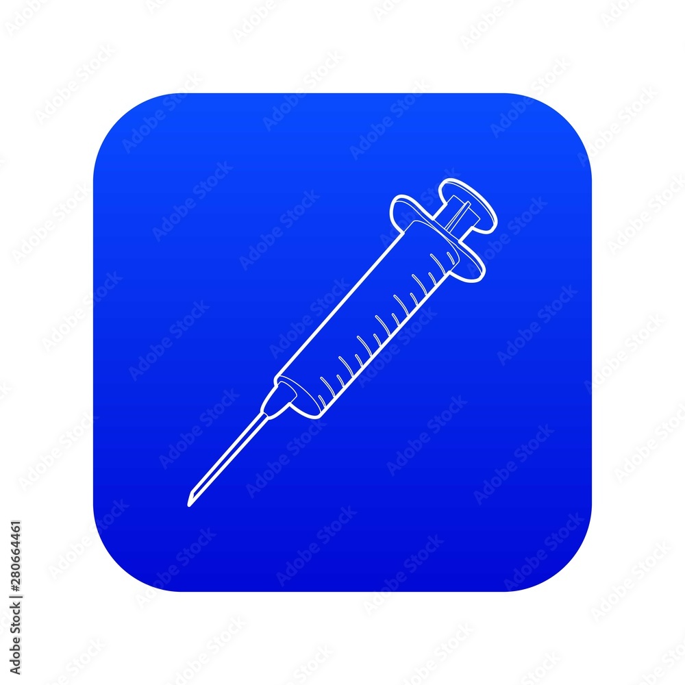 Syringe icon blue vector isolated on white background Syringe icon blue vector isolated on white background