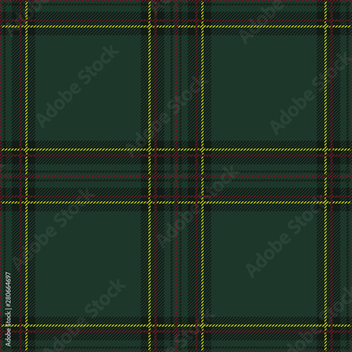 Seamless tan green yellow and red textile detailed tartan vowen plaid pattern vector