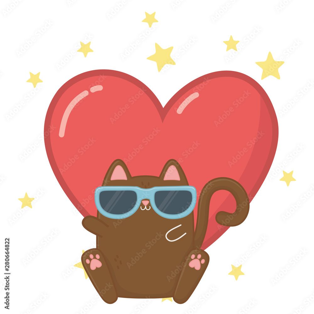 Fototapeta premium Kawaii of cat cartoon design