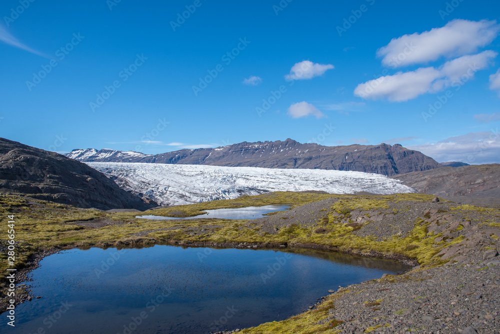 Flaajokull Glacier on the south coast of Iceland