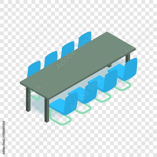 Meeting table icon. Isometric illustration of meeting table vector icon for web