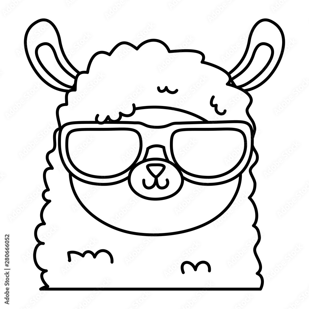 Kawaii of llama cartoon design Kawaii of llama cartoon design