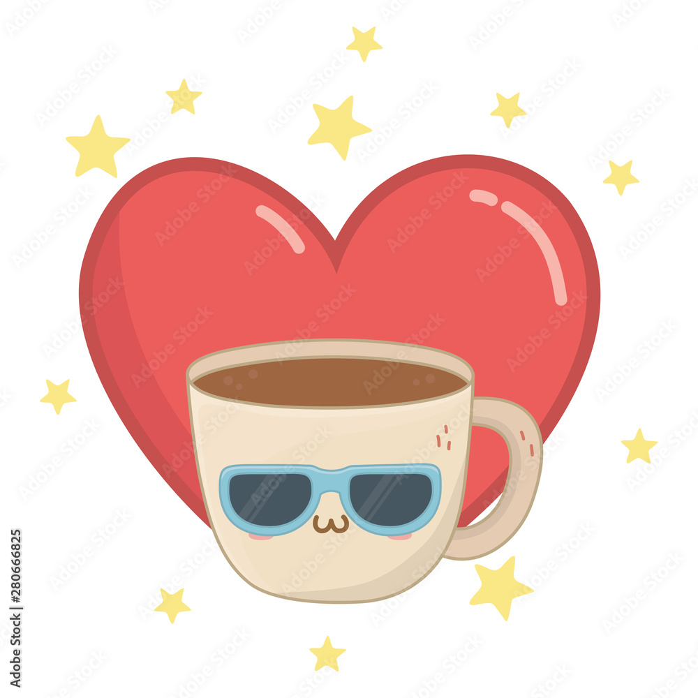Fototapeta premium Kawaii of coffee cup cartoon design