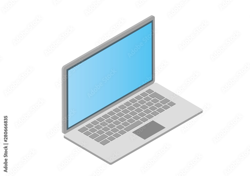 ノートパソコン アイソメ図 3D ノートパソコン アイソメ図 3D