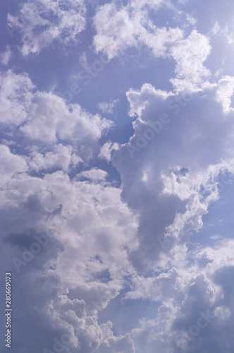 blue sky with white and gray clouds; cumulus. background; nature