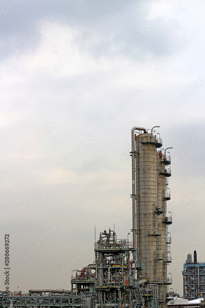 Structure of oil refinery plant in industrial area Structure of oil refinery plant in industrial area