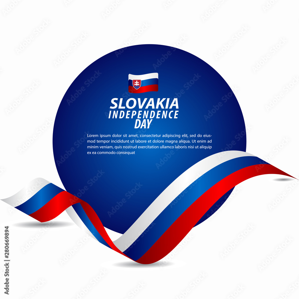 Fototapeta premium Slovakia Independence Day Celebration Vector Template Design Illustration