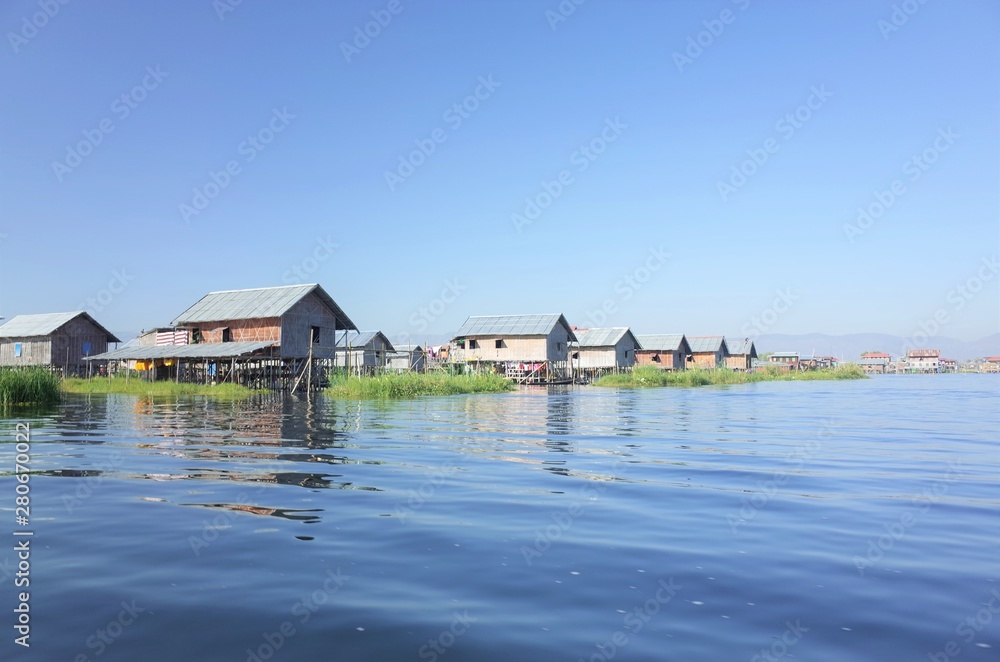 House on the water in Inle lake