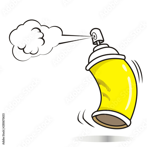spray paint can cartoon style on white background