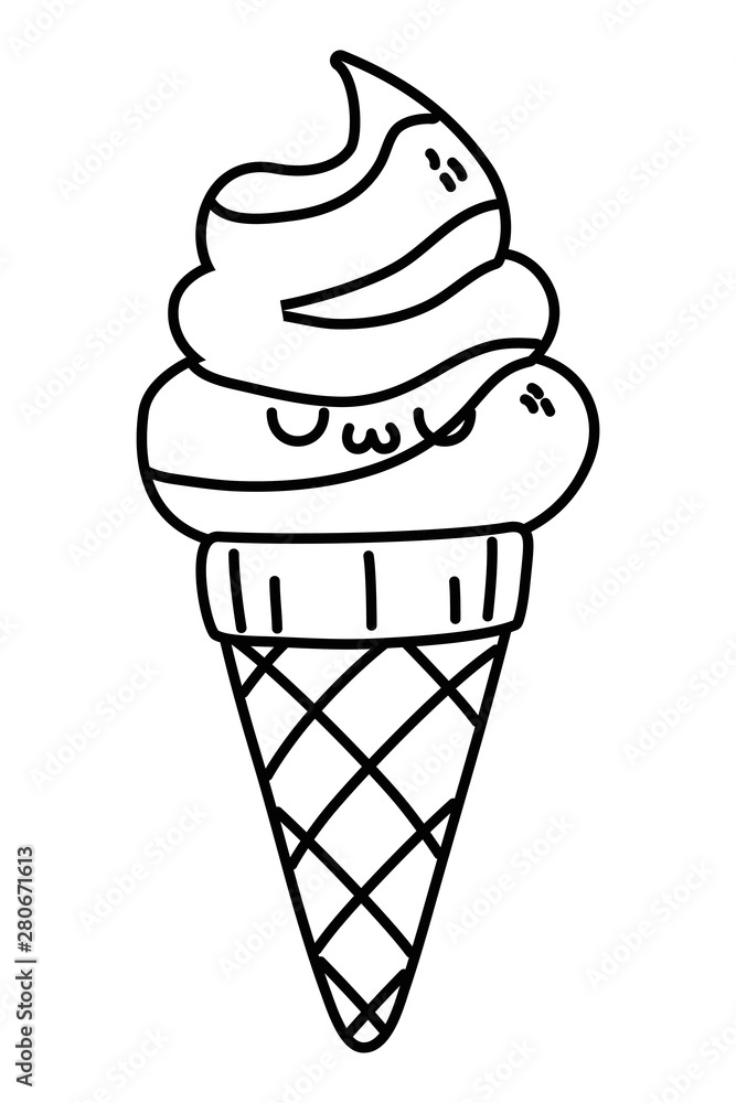 Kawaii of ice cream cartoon design Kawaii of ice cream cartoon design
