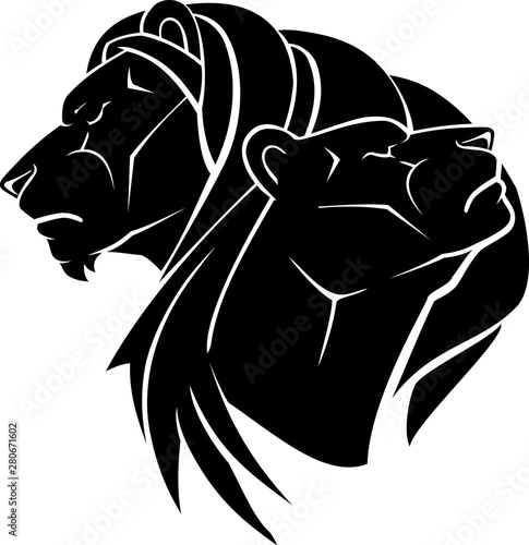 Lion and Lioness Silhouette