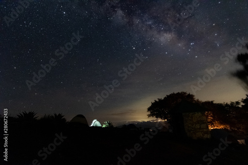 Camping Night at famous viewpoint Cuatro Palos in Queretaro