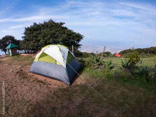 Camping at The Famous Viewpoint of Cuatro Palos in Queretaro's Sierra photo