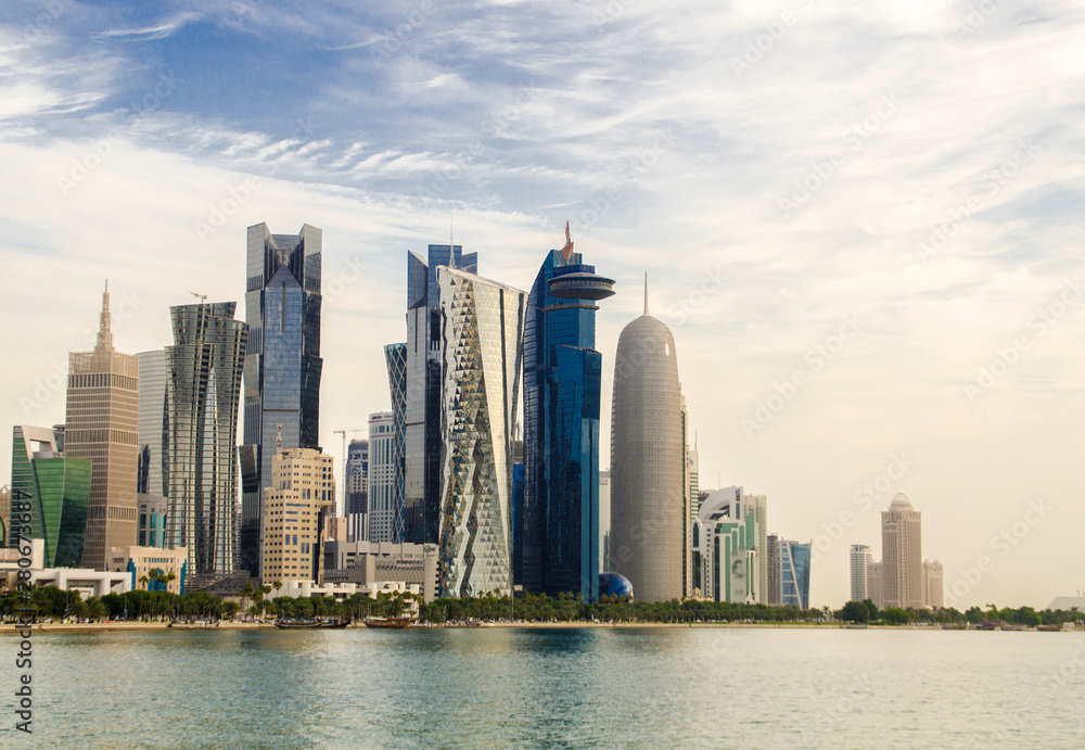 Doha's Corniche in West Bay, Doha, Qatar - Skyscrapers / Buildings