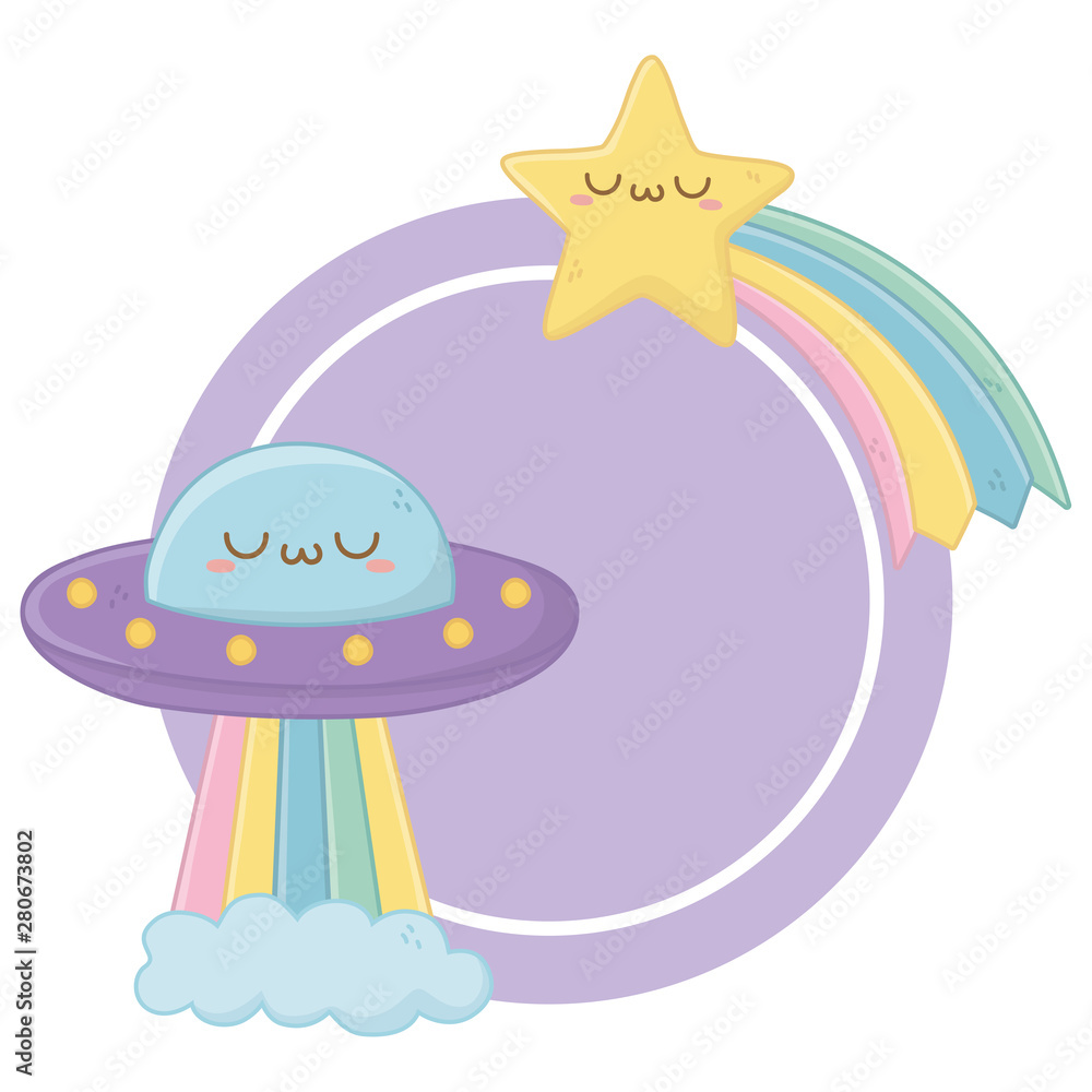 Kawaii of ufo cartoon design Kawaii of ufo cartoon design