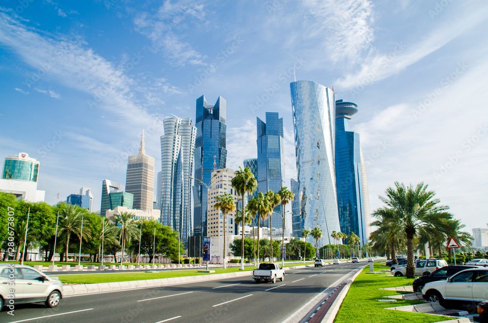 Doha's Corniche in West Bay, Doha, Qatar - Skyscrapers / Buildings Doha's Corniche in West Bay, Doha, Qatar - Skyscrapers / Buildings