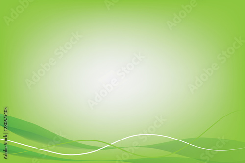 Abstract green wave wallpaper or backdrop background with illustration design