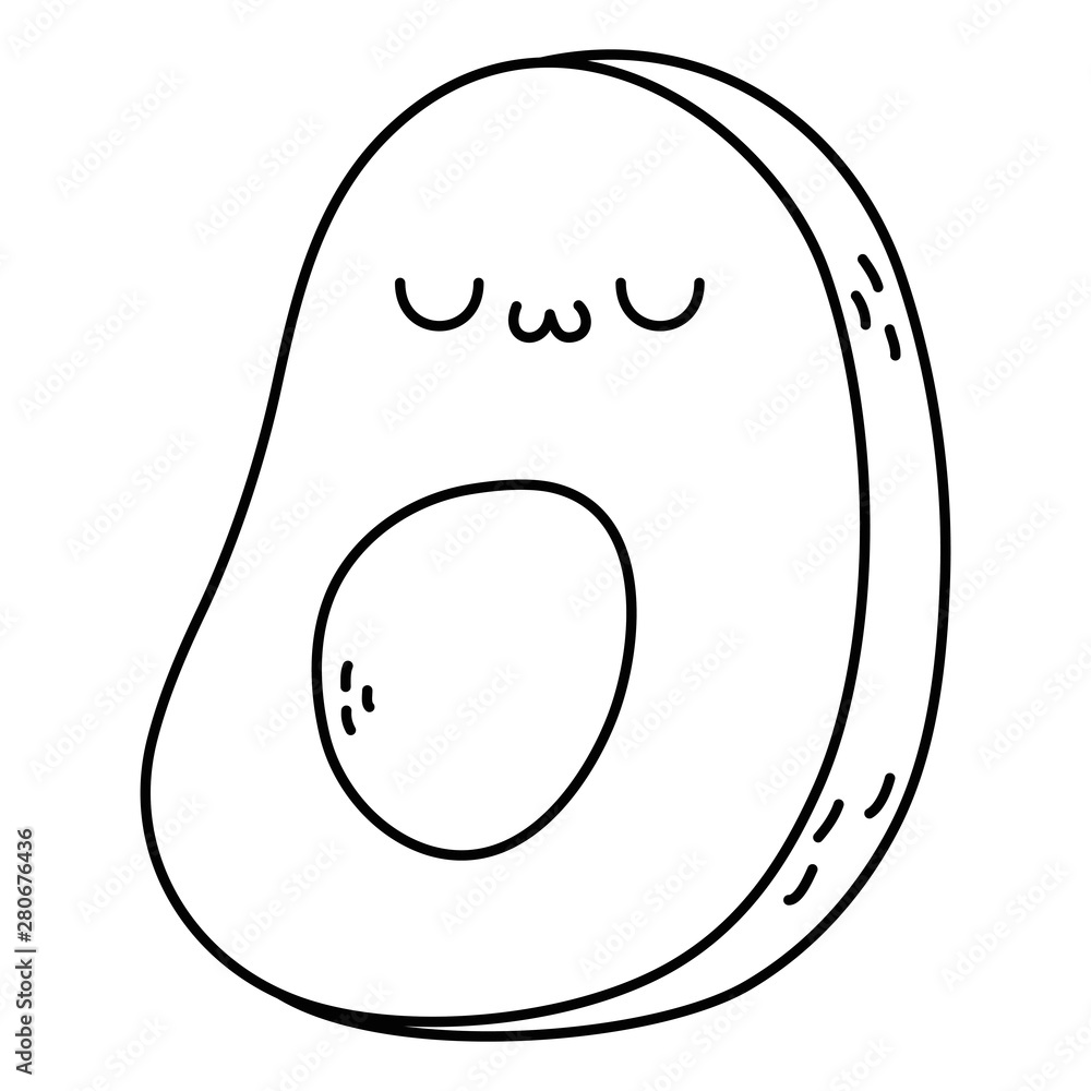 Kawaii of avocado cartoon design Kawaii of avocado cartoon design