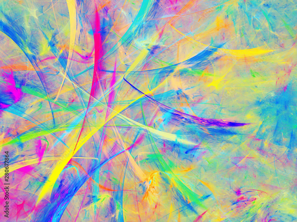 rainbow abstract fractal background 3d rendering illustration